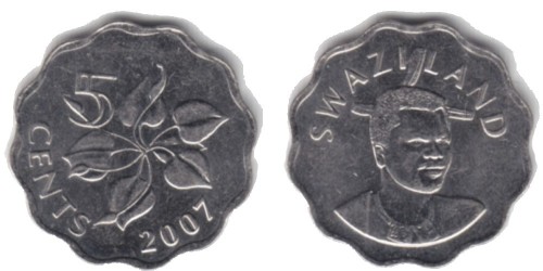 5 центов 2007 Свазиленд UNC