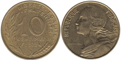 10 сантимов 1972 Франция