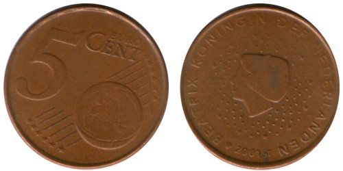 5 евроцентов 2001 Нидерланды