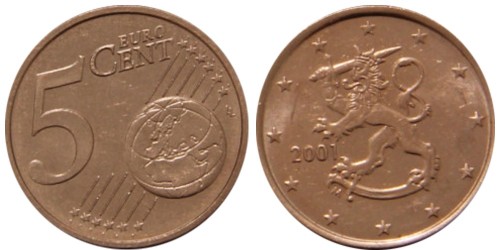 5 евроцентов 2001 Финляндия