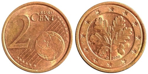 2 евроцента 2008 «G» Германия