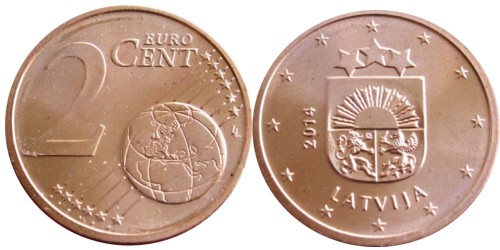 2 евроцента 2014 Латвии