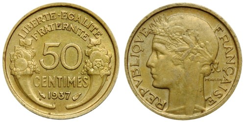 50 сантимов 1937 Франция