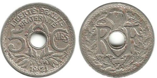 5 сантимов 1921 Франция