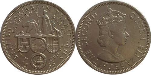 50 центов 1955 Восточные Карибы