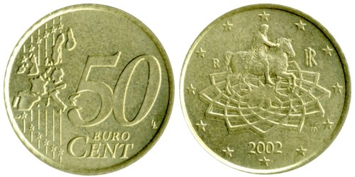 50 евроцентов 2002 Италии