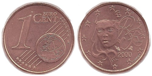 1 евроцент 2000 Франция