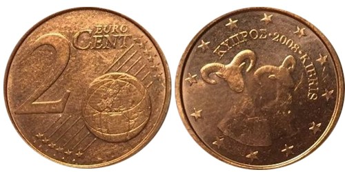 2 евроцента 2008 Кипр