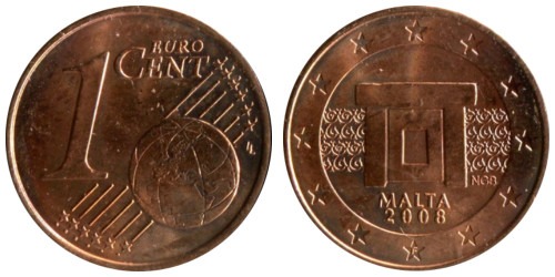 1 евроцент 2008 Мальта