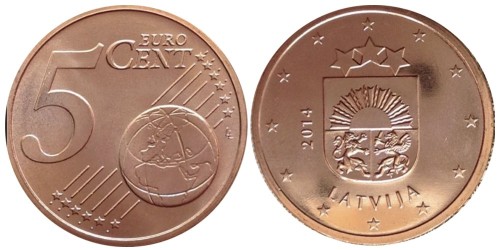 5 евроцентов 2014 Латвии