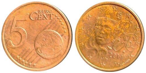 1 евроцент 2011 Франция