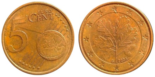 5 евроцентов 2004 «G» Германия
