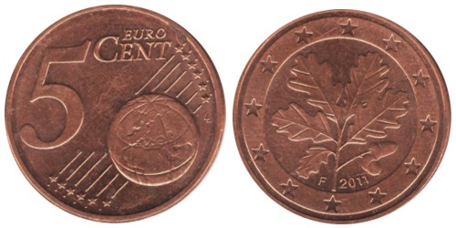 5 евроцентов 2011 «F» Германия
