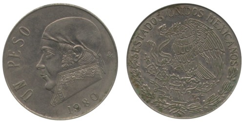 1 песо 1980 Мексика