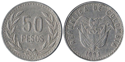 50 песо 1993 Колумбия