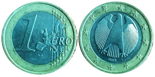 1 евро 2002 «А» Германия