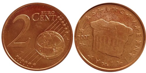2 евроцента 2007 Словении