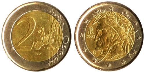 2 евро 2002 Италия