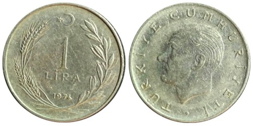 1 лира 1974 Турция