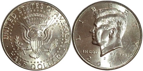50 центов 2011 D США UNC