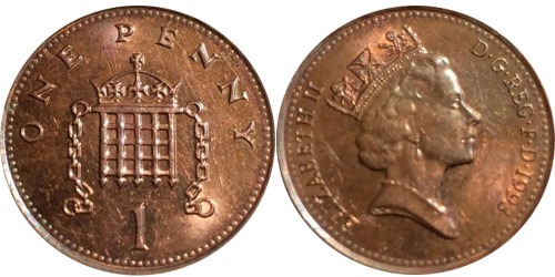 1 новый пенни 1993 Великобритания