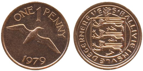 1 новый  пенни 1979 остров Гернси