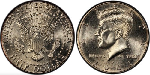 50 центов 2001 P США UNC