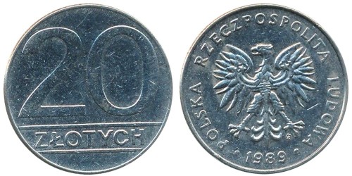 20 злотых 1989 Польша