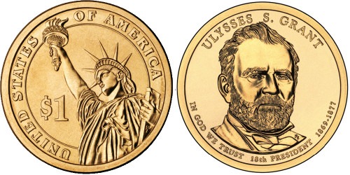 1 доллар 2011 D США — Президент США — Улисс Грант (1869-1877) №18