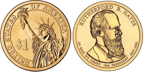 1 доллар 2011 P США — Президент США — Ратерфорд Хейз (1877-1881) №19