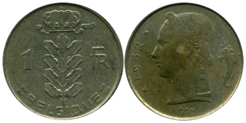 1 франк 1952 Бельгия (FR)