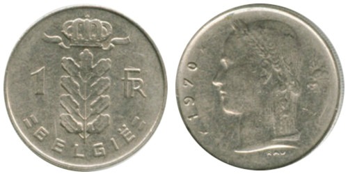 1 франк 1970 Бельгия (VL)