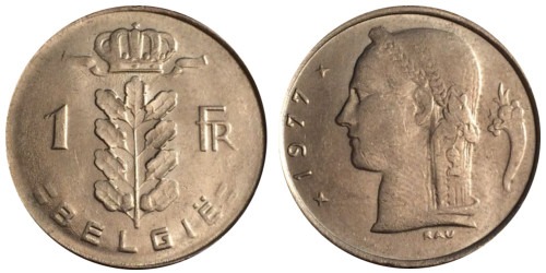 1 франк 1977 Бельгия (VL)