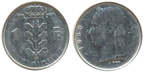 1 франк 1980 Бельгия (FR)
