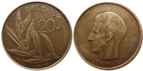 20 франков 1980 Бельгия (FR)