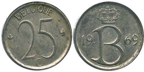 25 сантимов 1969 Бельгия (FR)