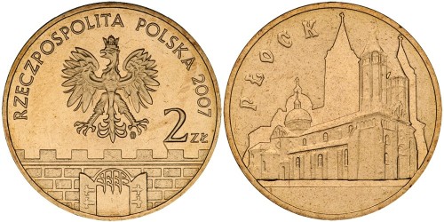 2 злотых 2007 Польша — Древние города Польши — Плоцк
