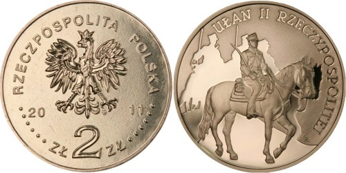 2 злотых 2011 Польша — История польской кавалерии — Улан 2ой Республики