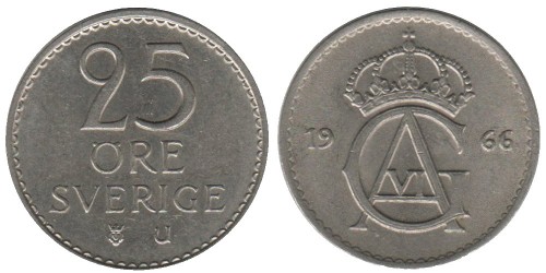 25 эре 1966 Швеция