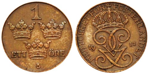 1 эре 1911 Швеция