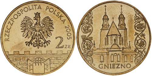 2 злотых 2005 Польша — Древние города Польши — Гнезно