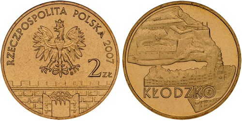 2 злотых 2007 Польша — Древние города Польши — Клодзко