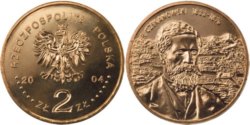 2 злотых 2004 Польша — Польские путешественники — Александр Чекановский (1833-1876)