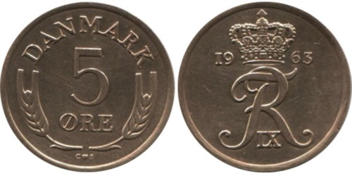 5 эре 1963 Дания