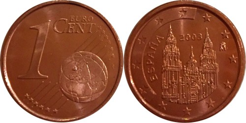 1 евроцент 2003 Испания UNC