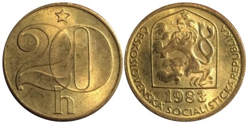 20 геллеров 1983 Чехословакии