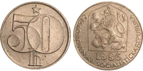 50 геллеров 1986 Чехословакии
