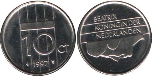 10 центов 1997 Нидерланды