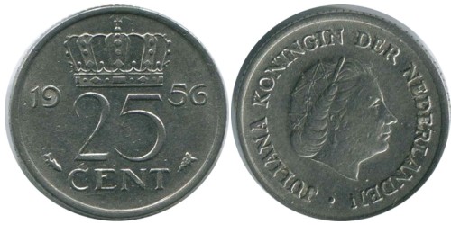 25 центов 1956 Нидерланды
