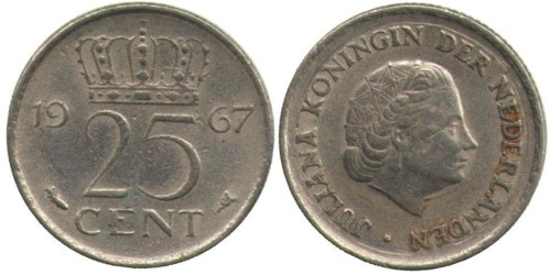 25 центов 1967 Нидерланды